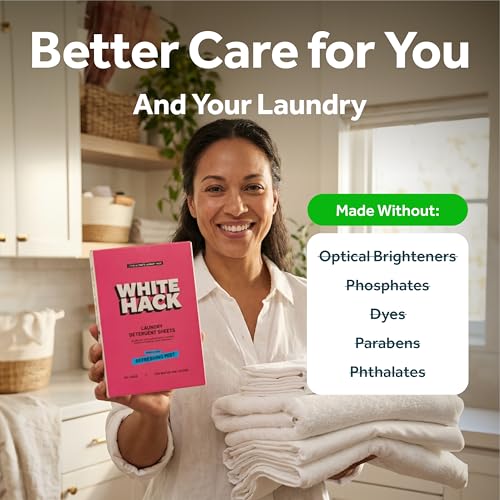 Image of Laundry Detergent Sheets | Clothes Detergent Laundry Soap Sheets for Travel - Mess-Free, Ultra Concentrated, Recyclable Packaging, Stain Fighting - Refreshing Mist Scent, 60 Count