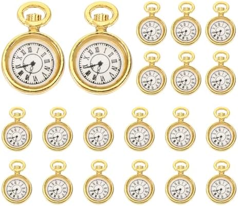 PATIKIL Watch Clock Charm Pendant, 20 Pcs Alloy Enamel Retro Vintage Pocket Watch Charm for Woman Necklace Earring Bracelet Jewelry Making and DIY Crafts image 5