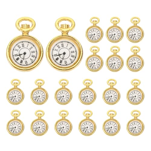 PATIKIL Watch Clock Charm Pendant, 20 Pcs Alloy Enamel Retro