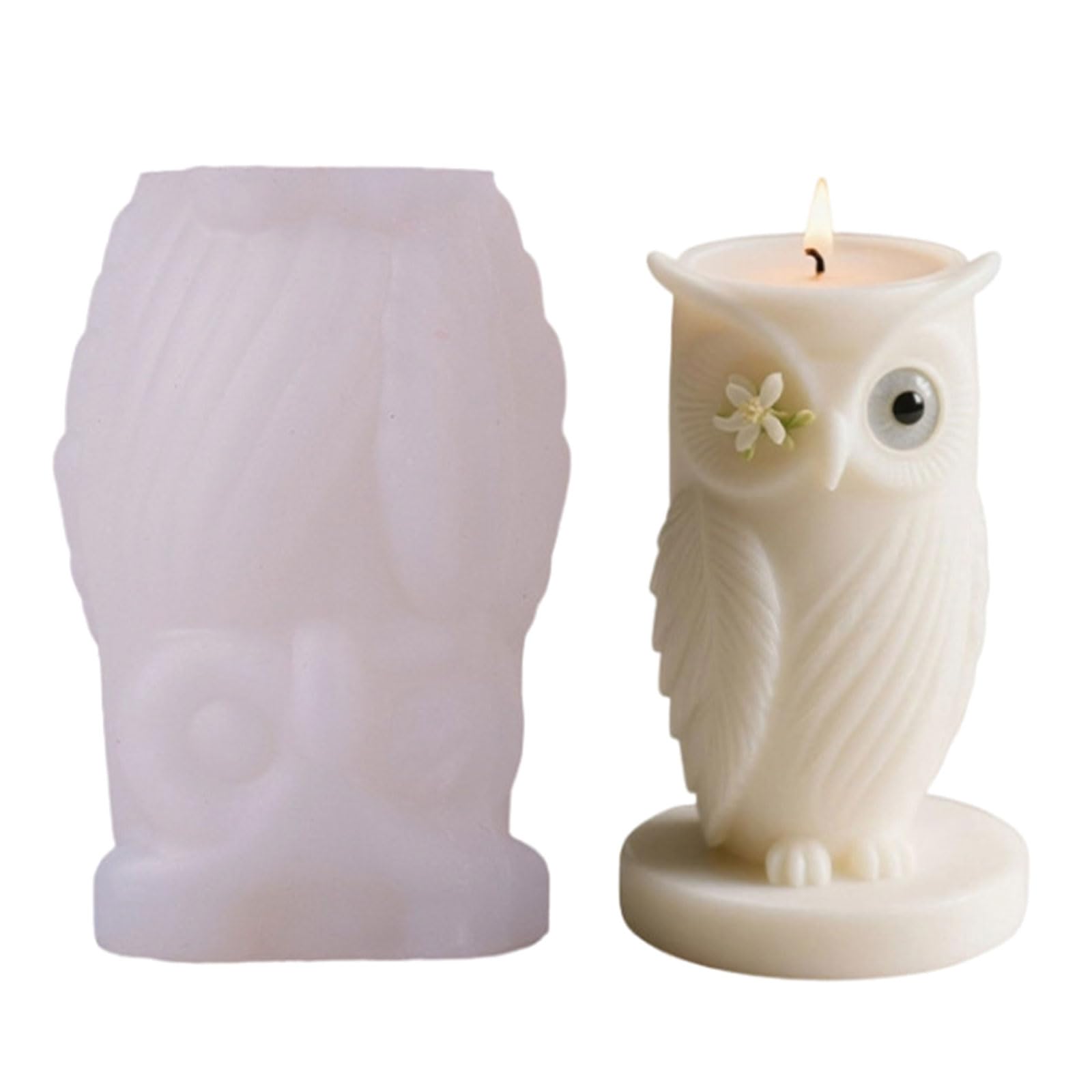 Tsophreniq Owl Shaped Silicone Mold Food Grade for Scented Soap Crafting Easily Release Design Owl Silicone Mold