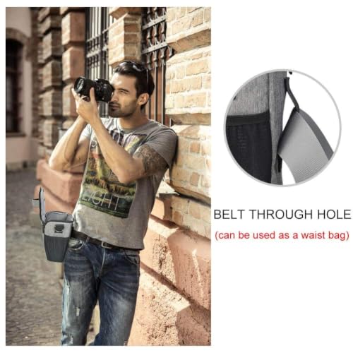Image of D2 DSLR Camera Bag, Camera Case with Adjustable Shoulder Strap, Compatible for Nikon, Canon, Sony Cameras - Waterproof - Anti Shock (Gray)