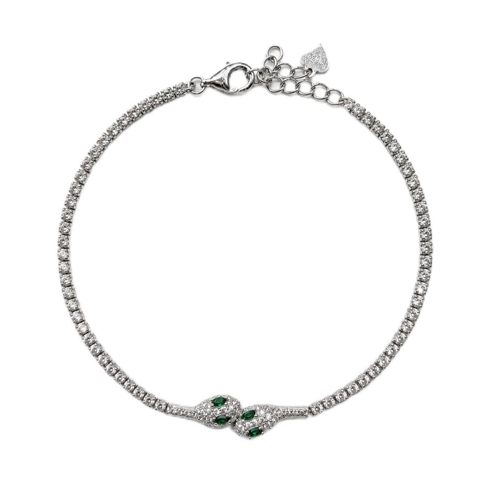Elegant Green Stone Tennis Bracelet for Women | Cubic Zirconia Crystal Bracelet | Luxury Fashion Jewelry | Gift for Girls, Wife & Women-image-21