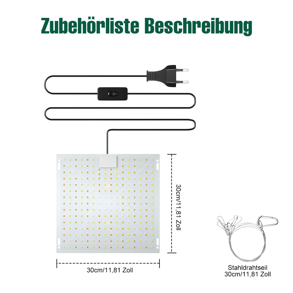 2 sztuki Lampa do wzrostu roślin pełne spektrum 240 LED 100W Wiszące światło do roślin domowych szklarni hydroponiki UV IR Czerwono-Niebieskie 45x45cm