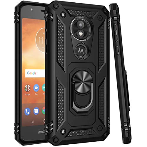 Zoeirc Case for Moto E5 Play/for Moto E5 Go/for Moto E5 Cruise Phone Case, [Military Grade] Magnetic Car Ring Holder Mount Kickstand Defender Protective Cover Case for Motorola Moto E5 Play (Black)