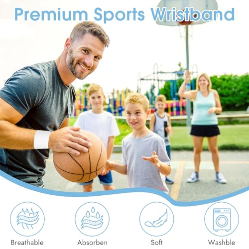 Image of 8 Pack Wrist Sweat Bands for Men Women, Absorbent Sports Wristband