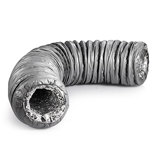 Preisvergleich Produktbild Hon&Guan 100mm Lüftungsschlauch Schallgedämmter Wärmeisolierung Alu Flexrohr Lüftungsschlauch für Klimaanlage, Rohrventilator - Länge1,2m (ø100mm*1.2m)