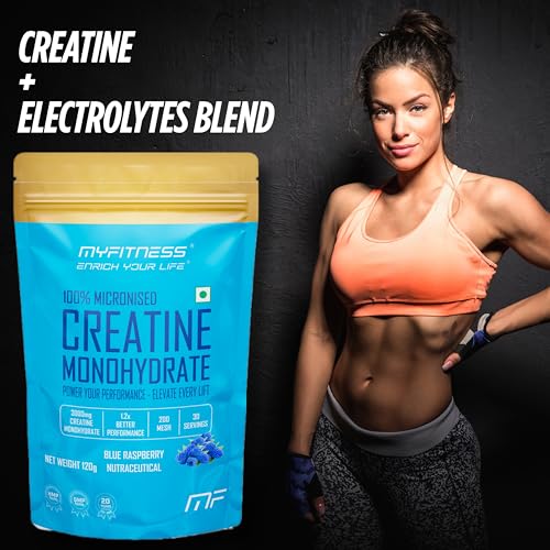 Image of Myfitness 100% Micronized Creatine Monohydrate | 30 Servings | Flavoured | 120g | Creatine Powder With Added Electrolytes (120g (Pack Of 1), Mango Madness)