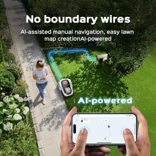 Image of YARDCARE N1600 PRO Robot Lawn Mower, Wireless Design with RTK+Vision Navigation, 0.4 Acre Coverage, APP Smart Control Robot Lawn Mower, Multi-Zone Mowing, Curved Path, Adjustable Cutting Height