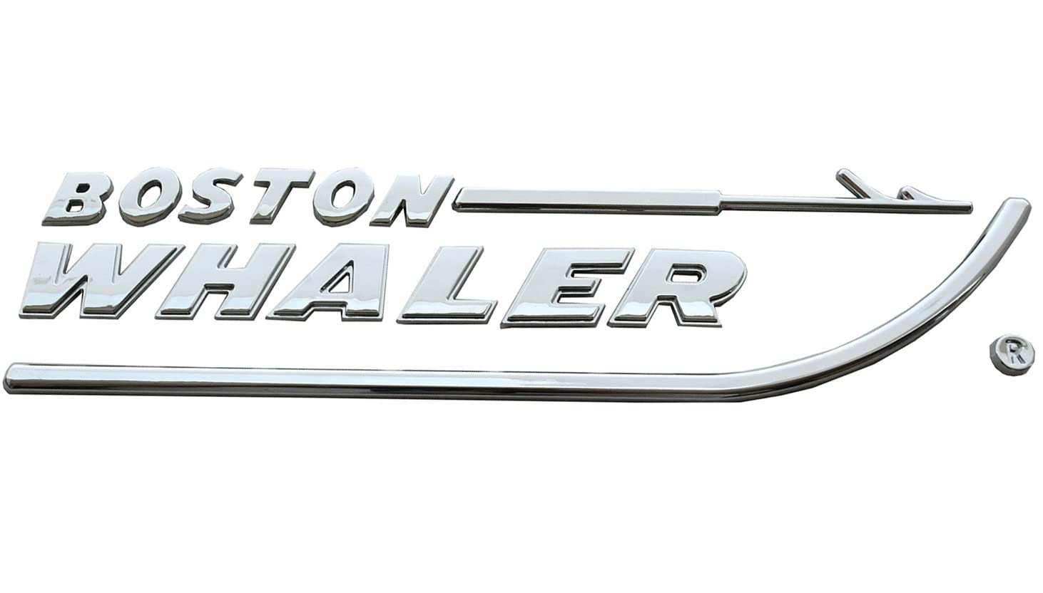 2 pezzi Boston Whaler Emblema 3D Badge Targhetta Dimensioni lettera 20-3/4 "x 5,1 cm Peel and Stick (cromato)
