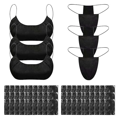 Image of 60 Pcs Tan Disposable Undergarments for Spray Tan - Non-Woven, Breathable Undergarments, Full Coverage, Hygienic - Ideal for Professional Salons & Home Use, Universal Fit - Pack of 30 Set