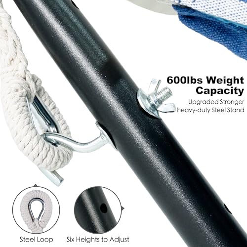 Image of GAFETE Double Hammocks with Stand for Outside, Max 600lbs, (Rider)