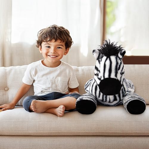 Image of Niuniu Daddy 25 inch 5 lb Weighted Zebra Stuffed Animal for Adults Kids, Giant Large Soft Body Pillow Plush Toy for Sleeping Huggable, Gift for Everyday Comfort