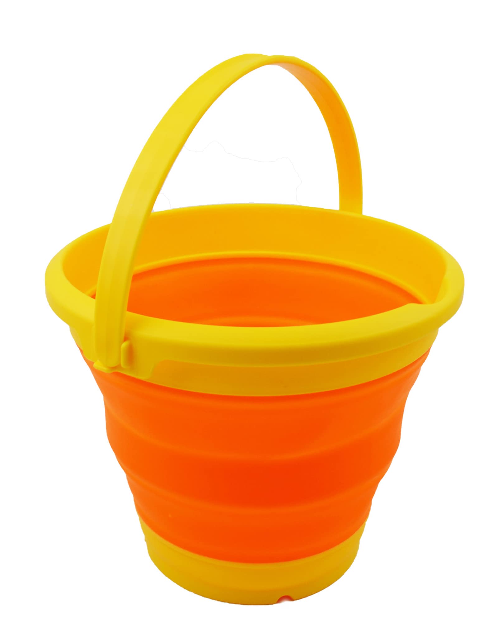 Sammart Yellow/Carrot 5.5L Collapsible Plastic Bucket - Foldable Round Tub - Portable Fishing Water Pail - Space Saving Outdoor Waterpot ()