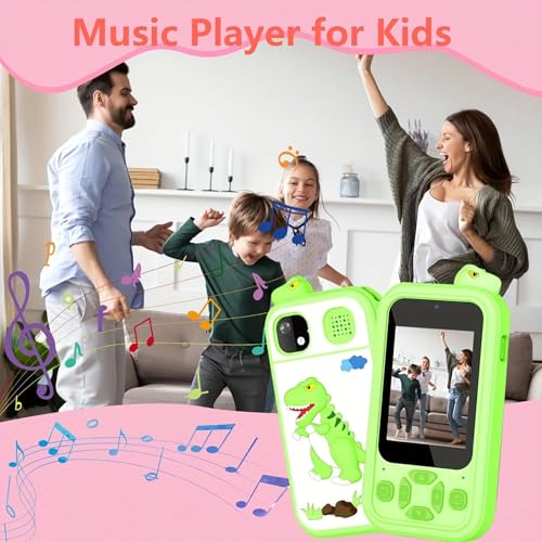 Image of Kids Smartphone Toy with MP3 Music Player Dual Camera for Selfies in-Built Games 2.4 inch Screen 8MP Camera Toys for Boys & Girls (Z-7 Green)