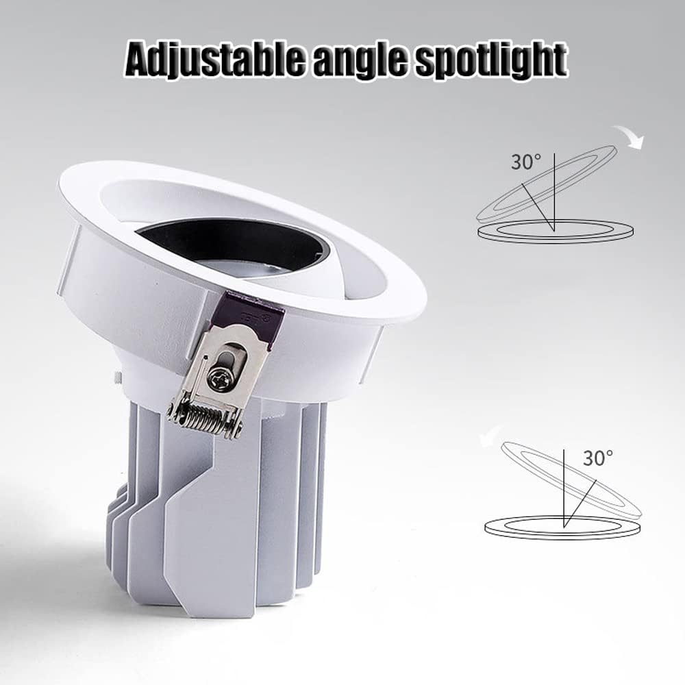 Adjustable Angle Spotlights LED Gimbal Recessed Downlight Adjustable,CRI 90+,Eyeball Retrofit Spotlight, Gimbal Lighting for Pitched, Baffle Trim Flat Spot Lights 15W,25W,35W