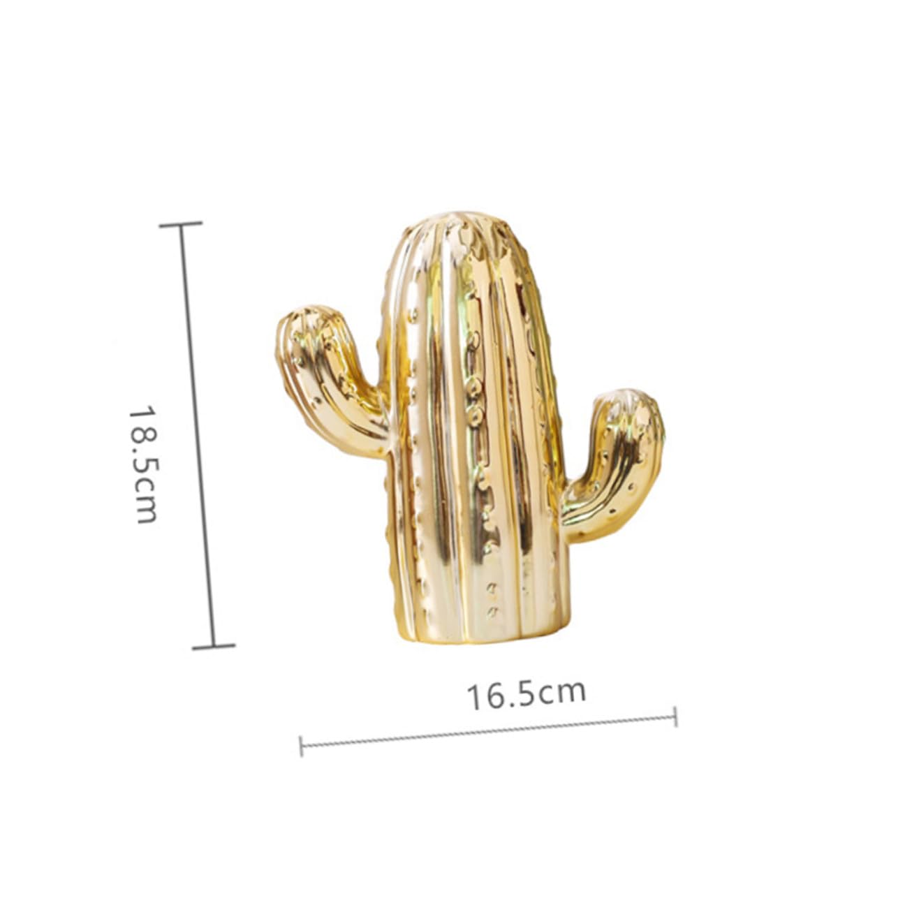 Supvox Nordischer Spardose Kaktus aus Goldener Keramik Einfache Münzaufbewahrung für Wohnzimmer und Schlafzimmer Kreative Dekoration und Praktisches Geschenk