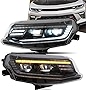 VLAND LED Headlight Assembly Compatible for Chevy Camaro 2016-2018 LT, SS, RS, ZL, LS, w/Dynamic Animation& Breath Light, w/Amber Sequential Turn Signa，Passenger+Driver Sides