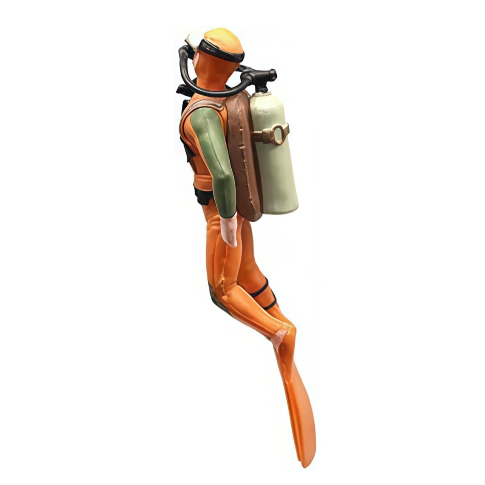 Elzhan 1PC Yellow Diver with Hose Squid Fish Tank Action Figure Divers: Scale Model Sea Animals Scuba Diver Swimmers Diver Figures in Action Figures