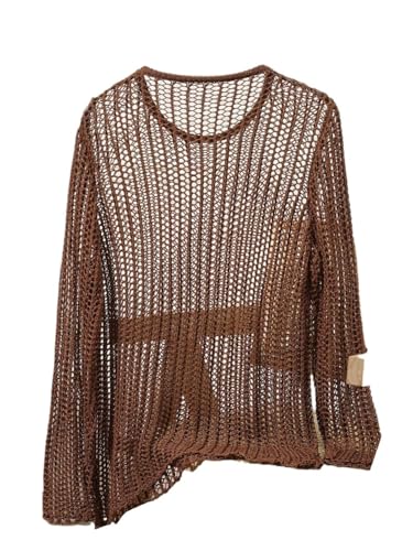 Pullover Sweaters for Men Round Neck Hollow Casual Sweater