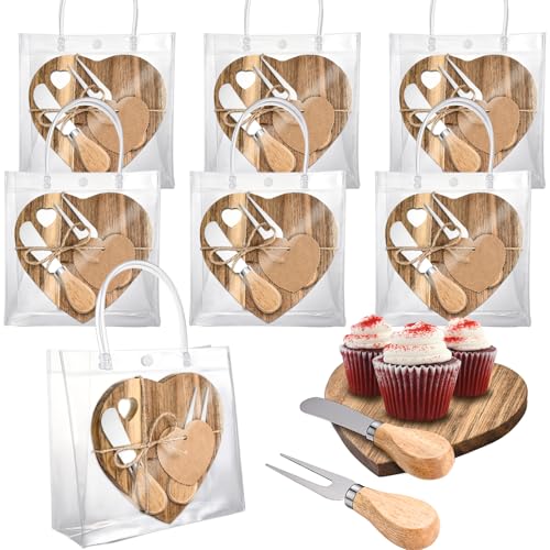 6 Set Heart Shaped Charcuterie Board Wood Mini Charcuterie Board
