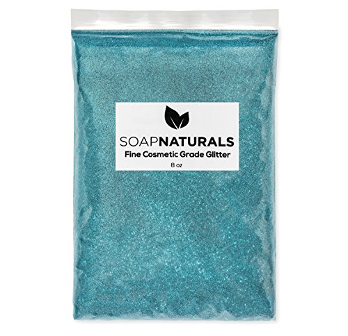 GTSTEG SoapNaturals Cosmetic Grade Glitter for Bath Bombs - Safe for Skin, Bulk 1/2 Pound 8 Ounce | Medium Fine, Iridescent Shimmer | Wholesale Soap Making Supplies for Cosmetics (Cosmic Blue)