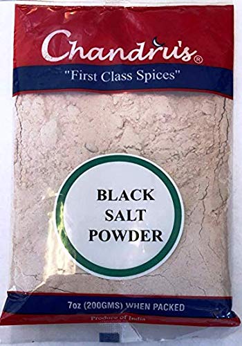 Polvo de sal negra Kala Namak de Chandru's -7.05 oz (7 Oz) Pack