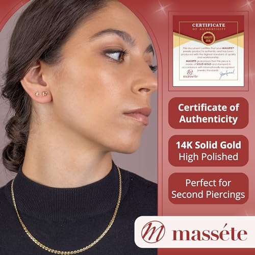 Massete Love Knot Earrings - 14k Women's Gold Earrings, Elegant Stud Earrings for Women, Girls, Teens - Classic 5mm Yellow Gold Earrings3