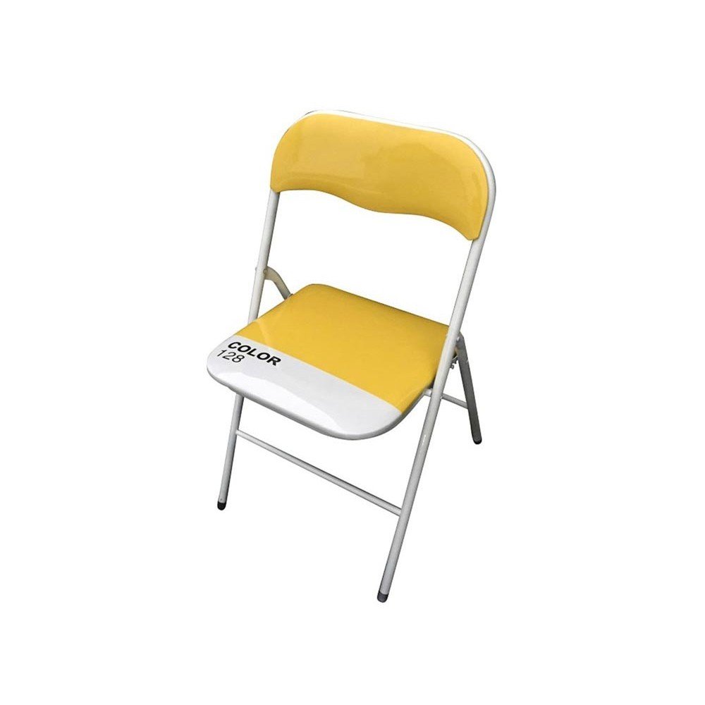 Se Pieghevole Slimgialla Pantone 128 in Metallo Per Ufficio Casa e Campeggio Seduta Imbottita