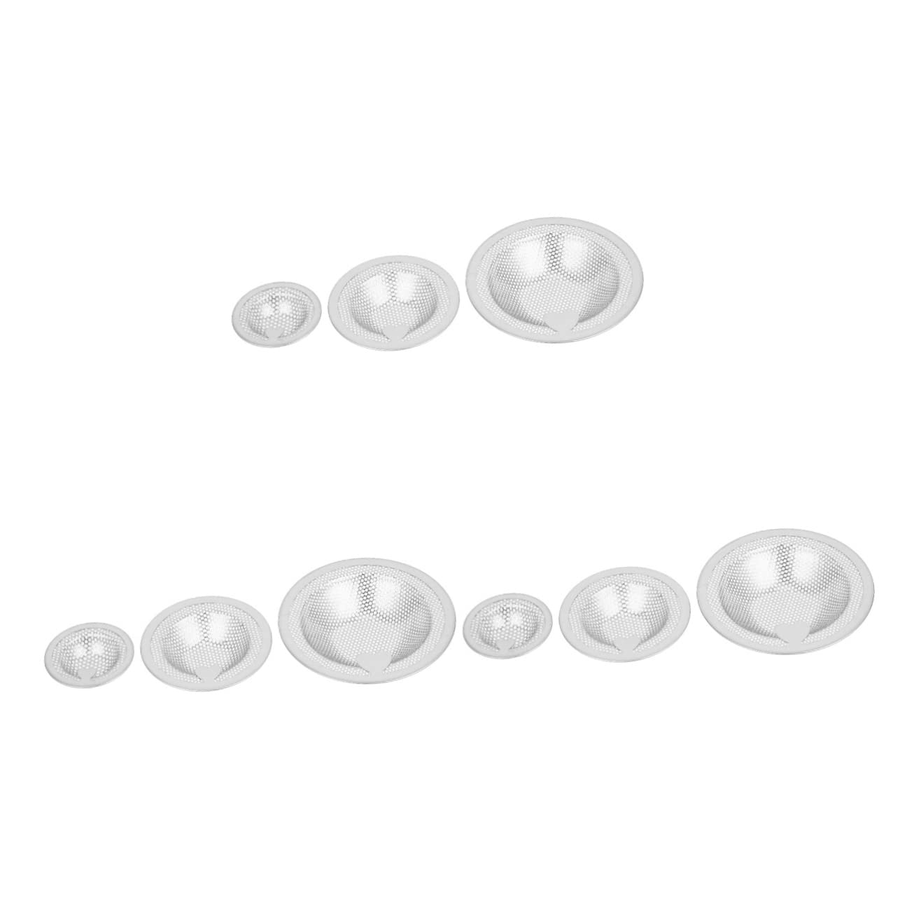 HOMSFOU 3 Set Filtro Di Scarico Scovolini Sopra Lo Stendibiancheria Del Lavello Pieghevole Etichetta Detergenti Trivella Presa Cromo Padella Tubo Buco Silver Acciaio Inossidabile 3 Pezzi*3