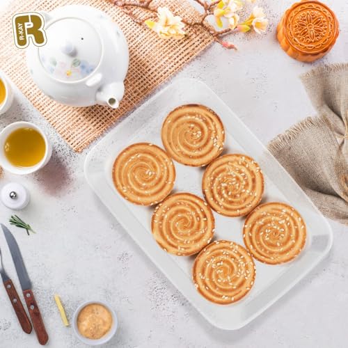 6 Pack Clear Plastic Serving Trays For Party - Plastic Tray 12.75 by 8.25 In - Heavy Duty Plastic Trays For Food - Rectangular Party Serving Trays And Platters - Party Trays - Clear Disposable Trays