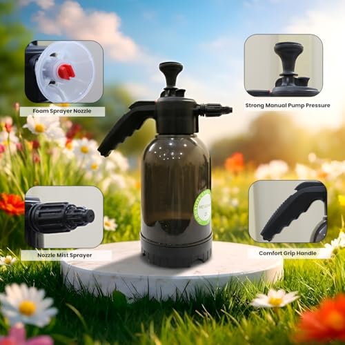 Image of SS GOLD 2L Foam Sprayer Bottle with Manual Pump, Adjustable Nozzle, High Pressure Car Wash & Garden Spraye, Portable Handheld Foam Sprayer for Cleaning, Gardening & Pesticide