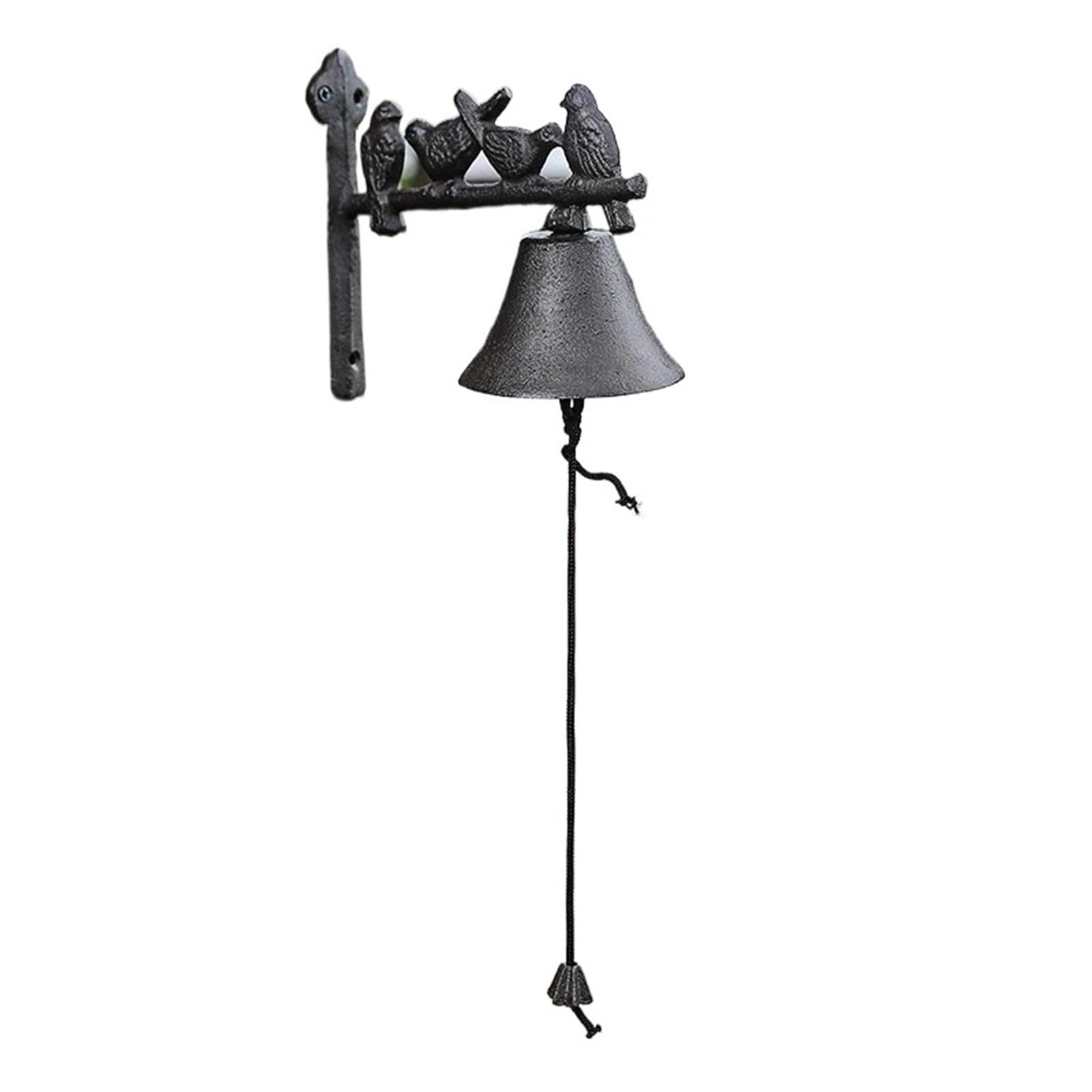 Ruwlfe One Color Retro Cast Iron Hand Cranking Wall Bell For Home, Door, Bar