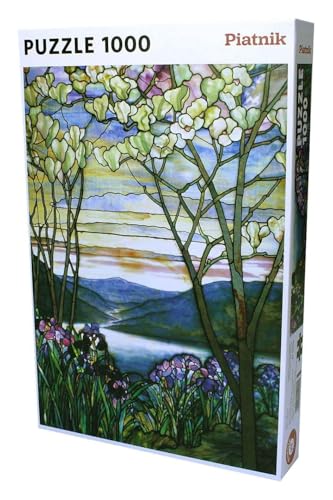 Piatnik PIA5520 Puzzle 1000 pièces Motif L.C.Tiffany Magnolias et Iris, Couleur Unique, Taille Unique
