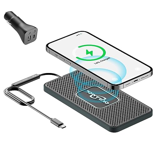 Cargador inalámbrico para coche en viajes largos con soporte para iPhone 15 y AirPods