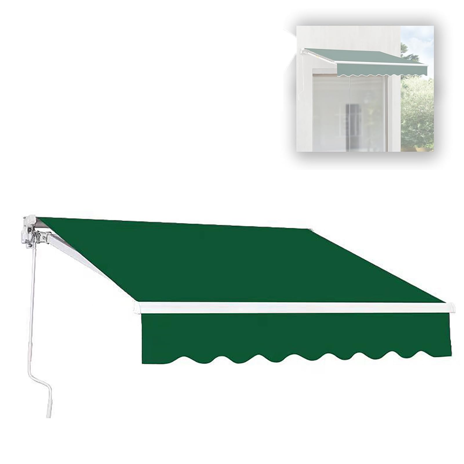 Wysuwana ręczna markiza do samodzielnego wykonania, 2 x 1,5 m, 2,5 x 2 m, 3 x 2,5 m, składana markiza z korbą ręczną, aluminiowa osłona przeciwsłoneczna, osłona przeciwsłoneczna z okuciami, do okien