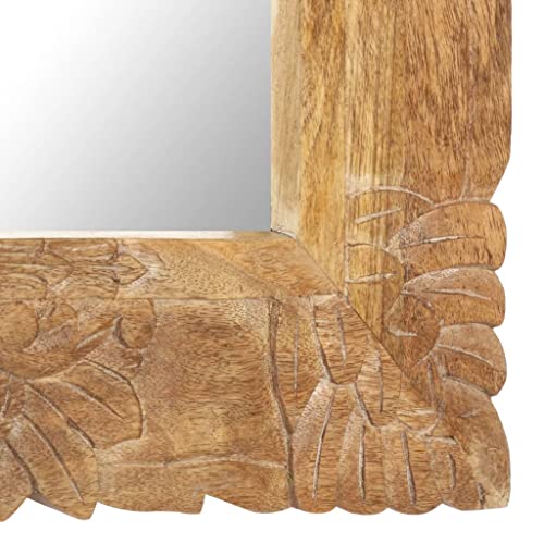 Miroir bois de manguier 80x50cm sculpté main mural - 4