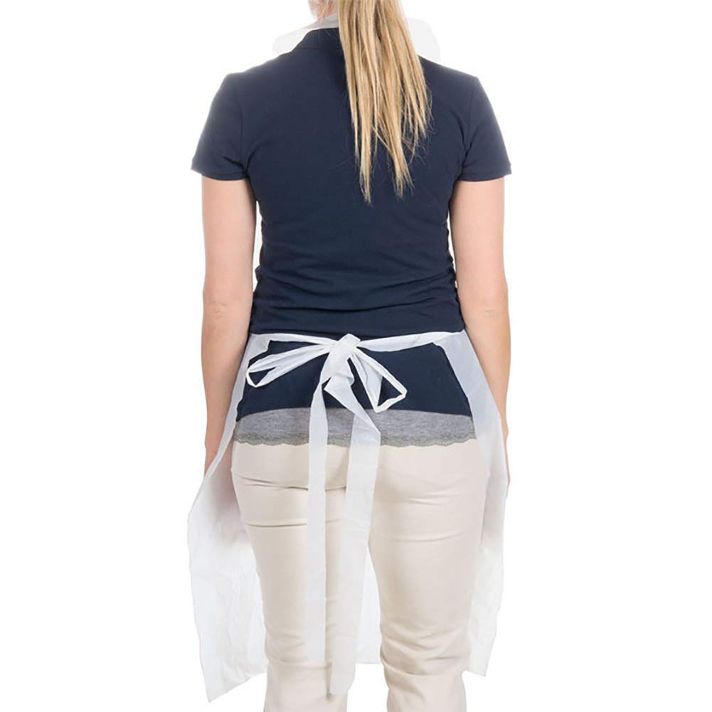 Haifly - Grembiuli usa e getta, in plastica, 10 pezzi, colore: Bianco