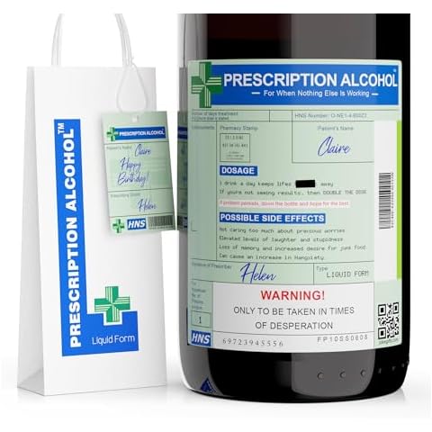 Funny Prescription Wine Label & Bottle Bag Cover