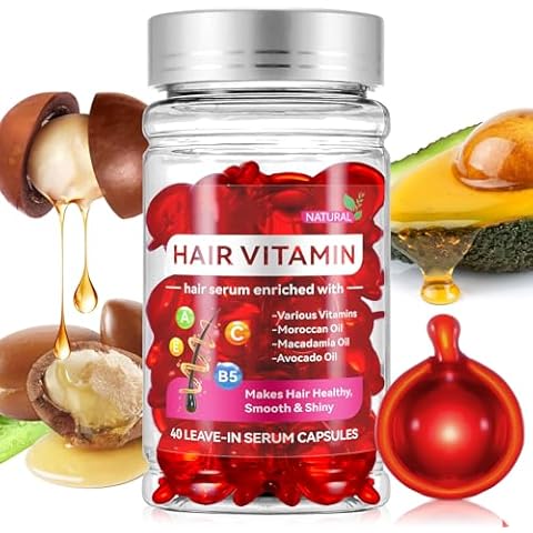 40 PCS Hair Vitamin Serum Capsules with Oils Cover