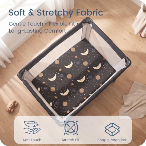 Image of Crib Sheets 28x52x9 Inch, Fitted Baby Mattress Sheets 2 Pack