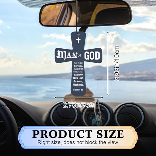 Image of Fumete 24 Pcs Christian Gifts for Men Man of God Cross Car Air Fresheners Bulk Inspirational Religious Scripture Scented Hanging Ornaments for Pastor Church Clergy Sunday School