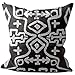 WzXlIzBH poszewki na poduszki 40x40 cm Retro czarny + biały plemienny wzór ludowy wzorze 16x16 Inch ozdobne poszewki na poduszki do salonu, łóżko, sofę, krzesło, do samochodu "D009