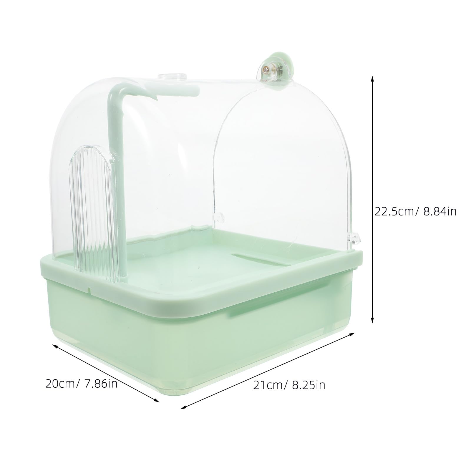 Bain Suspendu pour Oiseaux avec Robinet Rotatif 180° Automatique, Bassin Externe en Abs pour Routine de Soin des Perroquets en Intérieur