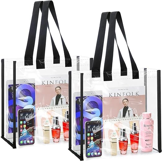 MEUBELS 2 pcs 12x12x6 Inch Clear Tote Bag with Handle for Women, Waterproof and Transparent PVC Bag for Lunch Bag, Perfect for Work, Concerts (B0D76SLTRC) Amazon Price History, Amazon Price Tracker