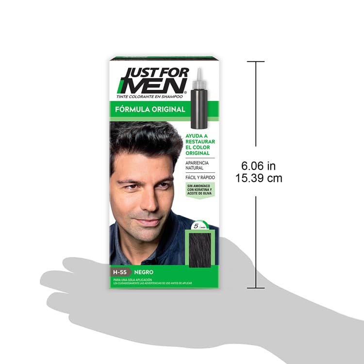 Coloración, Outdoors cabello negro azulado hombre Marca Just For Men (2)