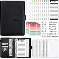A6 Binder Budget Planner Deutsch: Geld Organizer Budget Planer mit 12 Binder Taschen, 12 Budgetblätter Deutsch, Etikettenaufklebern Sparbuch für Reisen,Tagebuch und Geschenk