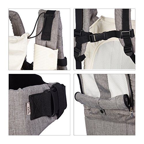 little Choice Urban Chic Babydrager, ergonomische buikdrager vanaf 3 maanden, comfortabele rugdrager met zonwering… - Image 6