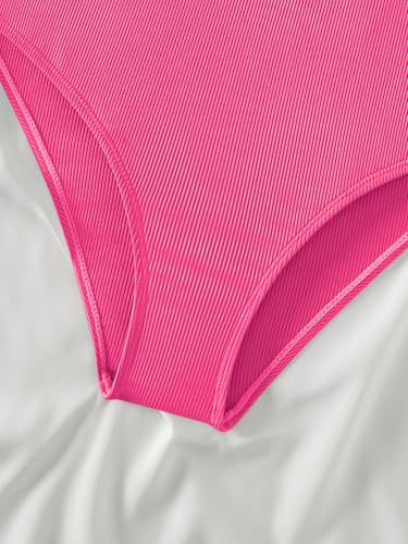 SweatyRocks Girl's Color Block One Piece Bathing Suit Scoop Neck Cut Out Monokini Swimsuit4