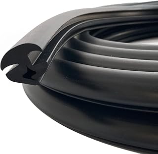 Tintvent EPDM Dense Rubber Window Locking Gasket, Weather Stripping Seal for Stationary Windows or Windshields, Fit 1/4" Glass and 1/16" Panel Edge, 26Feet