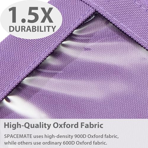 Image of SPACEMATE 2 Pack Pencil Pouch for 3 Ring Binder, Clear 3-Hole Zipper Case | Metal Grommets, School Supplies Organizer for Girls, Boys & Kids, Preppy Aesthetic Style, 1 Pack, Purple